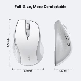 UGREEN Dual Mode Bluetooth & Wireless Mouse, Silent Click, 4000 DPI, Connect and switch Up To 2 Devices - MU101 90395 15805