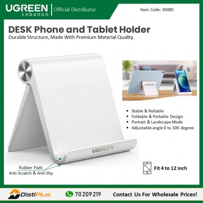 Multi-Angle Phone and Tablet Stand & Foldable Holder, High Quality (White) Ugreen LP115 - 30485