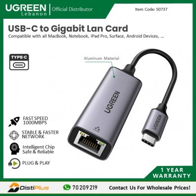 USB-C to Gigabit Lan Card Ugreen...