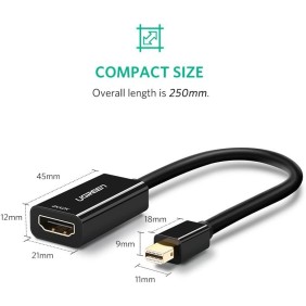 UGRREN  Thunderbolt 2.0 4K Mini Display Port Male to HDMI Female Converter - MD112 40360