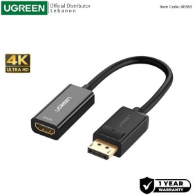 UGREEN 4K Display Port Male to HDMI Female Converter - MM137 40363