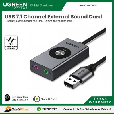 USB 7.1 Channel External Sound Card UGREEN CM190 - 50711
