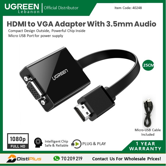 Hdmi To Vga Adapter Cable Vga To Hdmi Adapter D-sub To Hdmi Monitor 15 Pin  Adapter To Hdmi Male To Vga Male Connector Cord Transmitter One Way Transmi