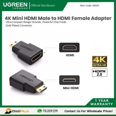 4K Mini HDMI Male to HDMI Female Adapter UGREEN 20101 -...