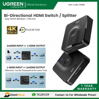 4K HDMI Bi-Directional HDMI Switch / Splitter UGREEN...