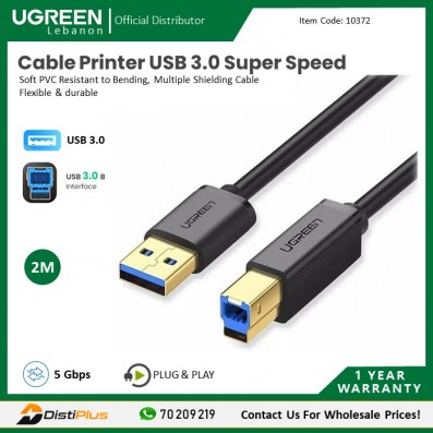 Cable Printer USB 3.0 2m Super Speed UGREEN US210 - 10372