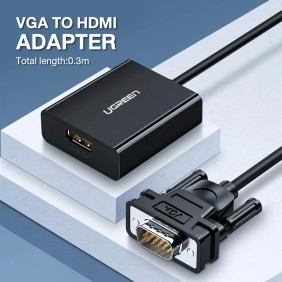 UGREEN Full HD, VGA Male to HDMI Female Adapter Cable with 3.5mm Audio - CM513 50945