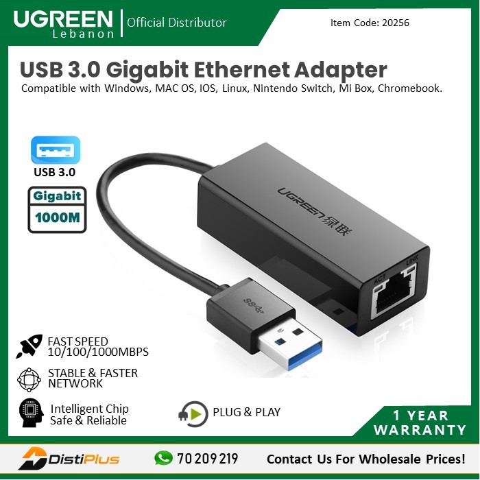 Adaptador Micro USB a Ethernet RJ45 Ugreen, 1M, compatiblecon Fire