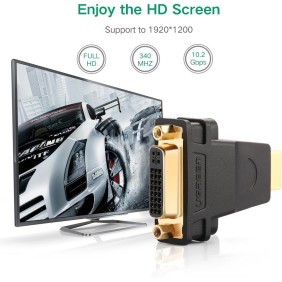 UGREEN Full HD, HDMI Male to DVI (24+5) Female Adapter, Bi-Directional - 20123