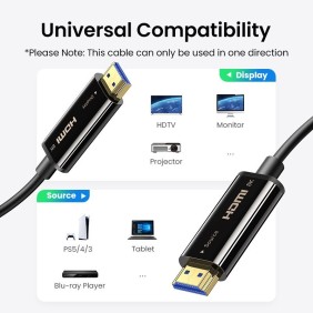 UGREEN 8K HDMI 2.1 Male to Male Fiber Optic Cable, Premium Quality, Flexible, Available in 40M, 50M - HD141 50400 50500