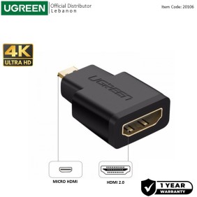 UGREEN 4K Micro HDMI Male to HDMI Female Adapter - 20106