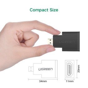 UGREEN 4K Micro HDMI Male to HDMI Female Adapter - 20106