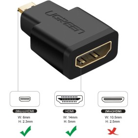 UGREEN 4K Micro HDMI Male to HDMI Female Adapter - 20106