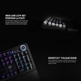 Fantech MK853 MAXPOWER, Pro Wired Mechanical Keyboard with RGB Lighting & Comfortable with wrist rest  White