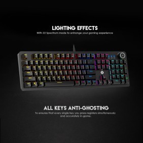 Fantech MK853 MAXPOWER, Pro Wired Mechanical Keyboard with RGB Lighting & Comfortable with wrist rest  Pink