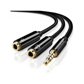 UGREEN Audio Cable Splitter 3.5mm male to 2 female 3.5mm Braid, Connects Audio + Mic at the Same Time - AV141 30620