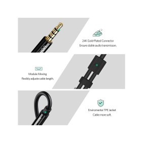 UGREEN Audio Cable Splitter 3.5mm male to 2 female 3.5mm Braid, Connects Audio + Mic at the Same Time - AV141 30620