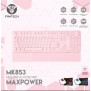 Fantech MK853 MAXPOWER, Pro Wired Mechanical Keyboard with RGB Lighting & Comfortable with wrist rest  Pink