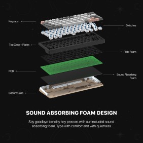 Fantech STELLAR Edition MK912 - ATOM PRO63, 3 Modes:  Bluetooth, Wireless & Wired, Built-in Battery, Mechanical Gaming Keyboard