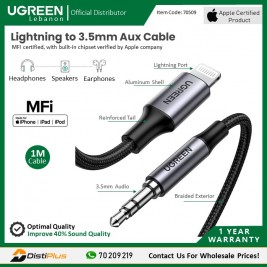 Lightning to 3.5mm Aux Cable 1M - MFI, Apple Certified,...