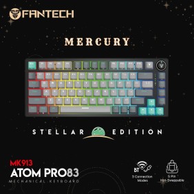 Fantech STELLAR Edition MK913 - ATOM PRO83, 3 Modes:  Bluetooth, Wireless & Wired, Built-in Battery, Mechanical Gaming Keyboard