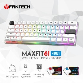 Fantech MK857 MAXFIT61, Wired Modular Mechanical Gaming Keyboard with RGB Lighting