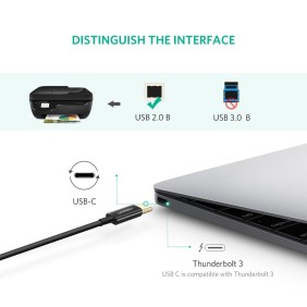 UGREEN Cable Printer USB-C to USB-B, 2M, Super Speed, Flexible & Durable - US241 50446