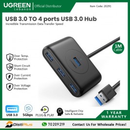 USB 3.0 TO 4 ports USB 3.0 Hub 1m (Data Transfer up to 5 Gbps) UGREEN CR113 - 20291