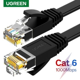 UGREEN RJ45 Cat6 Patch Cord Ethernet Flat Design Cable, Available in 0.5M, 1M, 2M, 3M, 5M, 10M, 30M - NW102