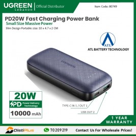 PD20W Fast Charging Power Bank USB-A+USB-C Blue Ugreen...