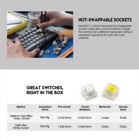 Fantech MK858 MAXFIT67, 3 Modes: Bluetooth, Wireless & Wired, Rechargeable Built-in Battery, Modular Mechanical Gaming Keyboard