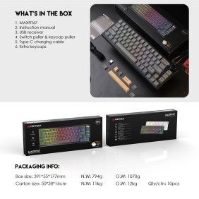 Fantech MK858 MAXFIT67, 3 Modes: Bluetooth, Wireless & Wired, Rechargeable Built-in Battery, Modular Mechanical Gaming Keyboard