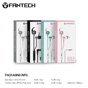 Fantech EG3 Wired Earbuds, Immersive Gaming Audio