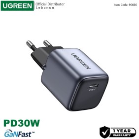 UGREEN NEXODE 30W GaN Tech Chip, Smart & Fast Charger for Phones, Tablets, Ipads & MacBook Air - CD319 90666