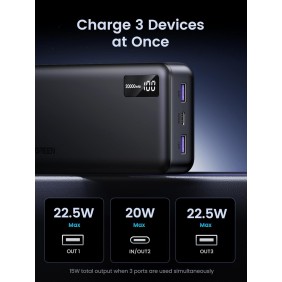 UGREEN Power Bank 22.5W PD, 3 Ports 20000 mAh, Smart & Fast Charging for Phones, Tablets, Ipads - PB312 25683