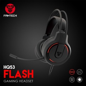 Fantech HQ53 FLASH Gaming Headset with LED Red Illumination and Crystal Clear Audio (Black)