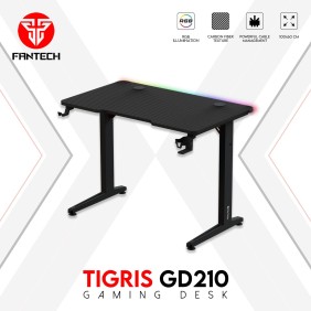 Fantech GD210 TIGRIS: Superior Quality & stable design Gaming Desk with RGB LED Lighting, Carbon Fiber Texture