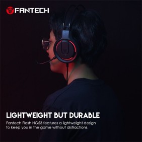 Fantech HQ53 FLASH Gaming Headset with LED Red Illumination and Crystal Clear Audio (Black)