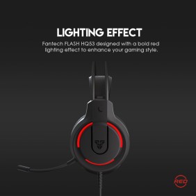 Fantech HQ53 FLASH Gaming Headset with LED Red Illumination and Crystal Clear Audio (Black)