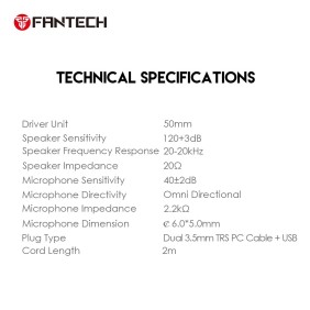 Fantech HQ53 FLASH Gaming Headset with LED Red Illumination and Crystal Clear Audio