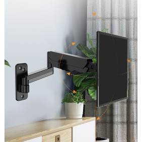 KALOC KLC-M520 Wall Mount Adjustable Single Monitor Arm with Internal Gas Spring technology, for Screens 17 to 35 Inches