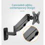 KALOC KLC-M520 Wall Mount Adjustable Single Monitor Arm with Internal Gas Spring technology, for Screens 17 to 35 Inches