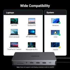 UGREEN REVODOK Pro 313 Triple Display 13-IN-1 USB-C HUB Docking Station Adapter - CM681 15978