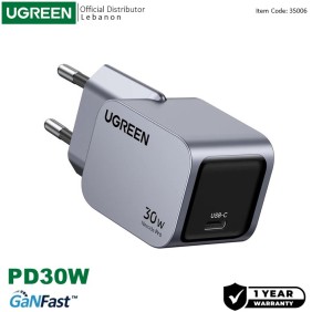 UGREEN NEXODE 30W GaN Tech Chip, Smart & Fast Charger for Phones, Tablets, Ipads & MacBook Air - X703 35006