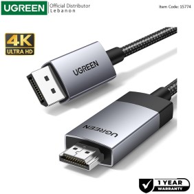 UGREEN Display Port Male To HDMI Male 4K Cable - DP119 15774