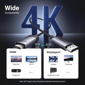 UGREEN Display Port Male To HDMI Male 4K Cable - DP119 15774 25491