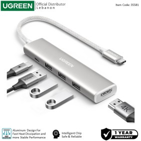 UGREEN REVODOK 5-in-1 USB-C HUB Docking Station with Power Port CM478 35580 35581 35582