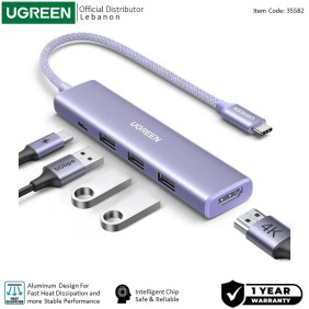 UGREEN REVODOK 5-in-1 USB-C HUB Docking Station with Power Port CM478 35580 35581 35582