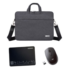 Bundle Bag Laptop L3-C12 + Wireless Mouse W603+ Mouse Pad CY016