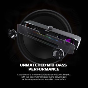 Fantech GS303 GROOVE BAR Dual Mode (Wired & Bluetooth) RGB Gaming Speaker, 6W 2" tuned Drive